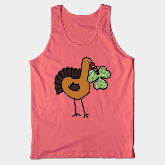 Thanksgiving Turkey with Shamrock for St Patricks Day Tank Top by ellenhenryart